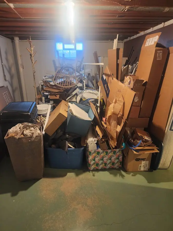 Roll-off dumpster container at job site for 15 Yard Dumpster Rental in Lockport